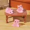 Ornamentos de Porco Luminosos Artificiais de Resina Porquinho Fofo Chaveiro DIY Ímã de Geladeira Material para Micro Paisagem