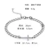 Pulsera de Acero de Titanio para Hombre de Moda de Venta Caliente Transfronteriza con Colgante de Cruz, Diseño de Nicho, Joyería Apilable, Accesorio de Moda para Hombres