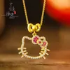 Anel Aberto Gatinho Vazado Totalmente Cravejado de Pedras, Sucesso de Vendas no Xiaohongshu, para Mulheres, Anel de Gatinho Cartoon Delicado