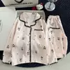 Pijama infantil de estilo coreano para niñas, algodón nube, manga larga para primavera y otoño, ropa de casa para niñas pequeñas, conjunto de dibujos animados