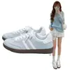 Zapatillas Deportivas de Entrenamiento Alemanas Planas Versátiles Retro para Mujer Otoño 2026 Nuevas Zapatillas Casuales de Tabla con Punta Redonda Bloques de Color con Cordones Delanteros