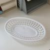 Cesta de Fruta de Plástico Ins de Xiaohongshu Coreana Colorida Oval Calada Drenaje Almacenamiento de Escritorio Cesta para Verduras Hamburguesa