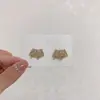 Nuevos Pendientes Completamente Incrustados en Forma de C para Mujer, Pendientes de Lujo Ligero de Nicho Estilo Trendy Ins, Pendientes Versátiles y Elegantes en Forma de Abanico con Pedrería
