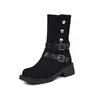 Botas Martin de suela gruesa, que aumentan la altura, estilo británico para mujer, nueva colección otoño/invierno 2026, estilo vaquero occidental y de páramo, botines adelgazantes
