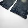Jia Yi Ku 26 Nuevos Pantalones de Pierna Curva Estilo Americano Jeans Lavados Vintage con Patrón de Bambú Único Pantalones Anchos Sueltos para Hombres y Mujeres