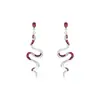 Amazon Transfiriendo Nuevo Producto Transfronterizo Pendientes de Serpiente Roja para Mujer Año Nuevo Año de la Serpiente Pendientes Largos con Borla Pendientes para Mujer