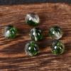 Cuentas de cristal verde, cuentas sueltas de palomitas de maíz verdes, accesorios de cuentas hechos a mano para bricolaje, cuentas redondas de fantasma verde, paquete completo