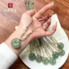 Colgante de Jade Dongling de Material Antiguo Hetiano Natural Verde Esmeralda Ilumina la Piel Colgante de Jade Seguro Regalo para Pareja Collar de Lujo Ligero