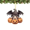 Novo produto transfronteiriço em estoque: Pingentes planos de acrílico de desenhos animados mistos de Halloween e chaveiros de acrílico