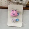 Nuevo Pasador de Pelo de Oso de Dibujos Animados Estilo Coreano de Cobertura Total para Niños, Pinza Lateral de Tela para Flequillo con Lazo para Niñas