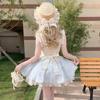 Chapéu de Palha Original Elegante Lolita Cor Natural com Renda de Margarida Laço de Palha Flor Chapéu de Sol para Casamento