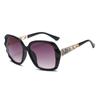 Gafas de sol de moda con montura grande y incrustaciones de diamantes, Protección UV, Gafas polarizadas para conducir, Efecto adelgazante para caras grandes, Gafas de sol versátiles