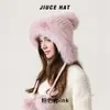 Fábrica de Gorros Tejidos Transfronterizo Otoño/Invierno Nuevo para Exteriores Esquí Piel Engrosado Impermeable Gorro de Nieve para Mujer Cabeza Grande Adecuado para Gorro de Lana