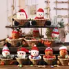 Pote de Doces de Natal Transfronteiriço Rattan Caixa de Presente Transparente para Idosos Boneco de Neve Alce Suprimentos de Natal Decoração Pequena para Crianças