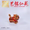 Figura de Gato de Madeira Fofa Esculpida em Madeira de Cânfora, por Yi Ming Xian Yuan