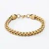 Pulsera Cubana de Acero Inoxidable Hip-Hop Transfronteriza, Pulsera Pulida por Ambos Lados, Pulsera de Acero de Titanio Estilo Punk de Alta Gama para Hombres y Mujeres