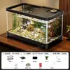 Tanque de peces pequeño para sala de estar, modelo nuevo 2026, máquina integrada de filtración y oxigenación, acuario ecológico de escritorio completo para paisajismo de acuarios en casa