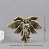 Latón Puro Vintage Ángel de Seis Alas Pequeños Adornos Estatua Retro Cupido Dios del Amor Decoración de Escritorio Artesanía para el Hogar