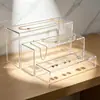 Suporte de exibição em acrílico em forma de U, prateleira de exibição transparente em camadas para miniaturas, joias, caixas cegas e ornamentos, suporte de exibição de mesa feito sob medida