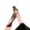 Nuevos Zapatos Mary Jane de Alta Gama para Mujer 2026 con Punta Cuadrada, Hebilla Cuadrada de Pedrería, Boca Baja, Tacón Grueso, Hechos de Terciopelo Xishi