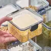 Cozinha multi-grãos macarrão armazenamento jarra nozes doces produtos secos frasco de armazenamento quadrado transparente fivela jarra de armazenamento seco