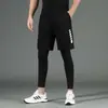 Leggings Esportivos Masculinos para Primavera e Outono, Roupas de Compressão para Basquete de Secagem Rápida, Shorts para Yoga Fitness Corrida, Calças de Treino