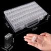 Caja de almacenamiento para taladro de uñas, minicaja a prueba de polvo, para guardar joyas y cuentas, con 64 botellas cuadradas pequeñas, ideal para pintar y pintar.