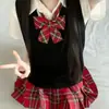 Colete Básico Japonês JK Solto Cor Sólida Sem Mangas Gola V Suéter de Tricô Fofo Pulôver Camada Estilo Chanel