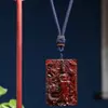 Pingente de Sândalo Vermelho Natural Indonésio Ornamento Pendurado Incrustado Pingente Showmoney Pingente de Bênção Tianguan Joias e Acessórios da Marca Ping An