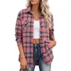 Amazon Otoño Invierno Transfronterizo Ropa Femenina Europea y Americana 2026 Nueva Moda Casual Holgada de Cuadros con Bolsillo para Mujer