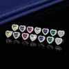 Pendientes de Zirconia con Forma de Corazón Super Brillante Microincrustados de Nuevo Nicho Japonés y Coreano Moda de Alto Sentido Joyería de Oreja Simple para Damas Venta al por Mayor