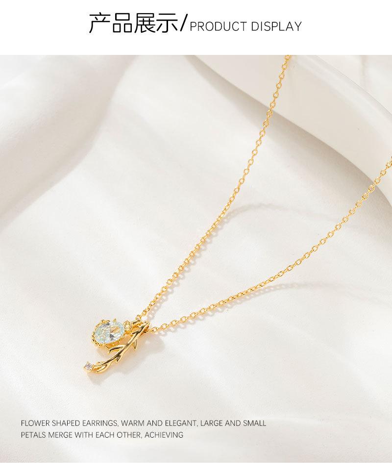 时尚优雅橄榄叶吊坠项链小众轻奢风高级感锁骨链新品