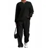 Outono e Inverno 2025 Roupas Europeias e Americanas Transfronteiriças Nova Moda Tricotado Jacquard Pulôver Jaqueta Calças Casual Conjunto de Duas Peças