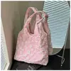 Bolsa de Ombro Plissada com Bolhas de Flores Fofa Grande Capacidade Leve Simples para o Dia a Dia Feminina Pequena Fresca e Doce Bolsa de Mão