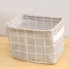 Cesta de Almacenamiento Caja de Almacenamiento de Tela para Escritorio Cesta de Almacenamiento para Ropa Interior Calcetines Caja de Almacenamiento Plegable Caja de Almacenamiento para Armario Algodón Lino