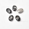 Venta al por mayor de cuentas de cristal ovaladas con base plateada de colores, cosidas a mano, con diamantes multifacéticos, para joyería, accesorios de ropa DIY.