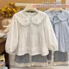 Camisa de Algodón Puro Estilo Coreano con Estampado Floral Completo para Niñas, Nueva de Otoño, Blusa de Moda para Bebé Niña, Top para Niños, Ropa Moderna para Niños