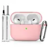 Fábrica Adecuado para Auriculares Bluetooth Airpodspro3 Color Sólido Silicona Una Pieza Engrosada Cubierta Protectora con Bolígrafo de Limpieza