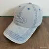 Gorra de Béisbol Delgada Estilo Primavera y Verano con Etiqueta, Borla, Bordado de Letras, Estilo Lavado Vintage para Pareja, Gorra de Pico Versátil de Moda de Nicho