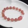 Pulsera de Cristal de Fresa Rojo Sangre de Paloma Natural Pulsera de Joyería con Cuentas para Mujeres Cristal de Piedra Lunar Pulsera de Accesorio Cultural Venta Caliente al por Mayor