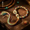 Pulsera de Cuerda de Algodón Tejida a Mano para Hombres y Mujeres, Pulsera Tejida a Mano de Estilo Étnico, Joyería de Mano de Estilo Étnico, Regalo, Pulsera Colorida Especial Estilo Tíbet
