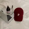 P Carta All-match Cap Feminino Grande Cabeça Rosto Pequeno Boné de Beisebol Estilo Coreano Chapéu da Moda Primavera e Verão Chapéu de Sol para Homens