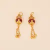 Colgante de Calabaza Hueca Esmaltada Chapado en Oro que Conserva el Color para Pulsera o Collar DIY Accesorios de Joyería Colgante Pequeño Tejido con Hilo Rojo
