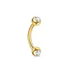 Anillos para Ombligo de Acero Inoxidable al por Mayor en Stock del Fabricante con Bolas Redondas de Ópalo Genuino, Joyería Popular de Piercing Corporal Transfronterizo