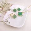 Conjunto de tres piezas con incrustaciones de oro y jade natural de Xinjiang, colgante de jade Dongling, pendientes, conjunto de jade esmaltado con método antiguo