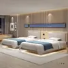 Mobiliario de Hotel Habitación Estándar Juego Completo Sábanas de Hotel Cama Grande de Habitación Cadena Doble Rápida Hotel B&B Alquiler Personalizado