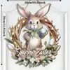 Transfronteiriço 2025 Produto Novo Criativo Flores da Primavera Festa do Coelho Placa de Boas-Vindas para Porta da Frente Placa de Madeira de Páscoa