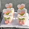 Decoração de Bolo Flor de Tulipa Bud para o Dia dos Namorados Chinês de 2025 Confissão de Casal Amor Amor Plug-in Acrílico
