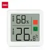Medidor Digital de Temperatura y Humedad Deli Le523 Reloj de Alta Precisión para Interiores del Hogar Termómetro de Pared para Temperatura y Humedad