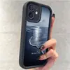Olas de Playa Patrón de Pasos de Arena Diamantada Transfronterizo Ranura Negra Adecuado para Funda de Teléfono Iphone15/16/17 Protección
